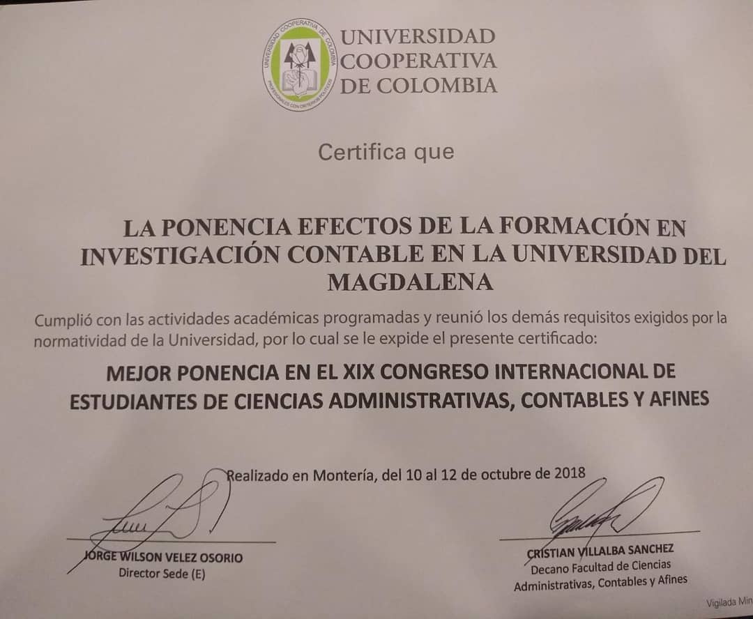 UNIMAGDALENA obtuvo primer lugar en concurso nacional de estudiantes de Contaduría Pública