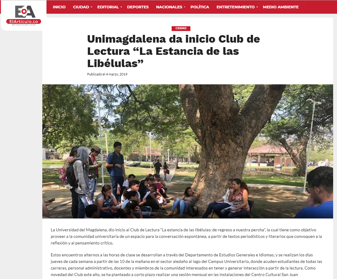 Noticia en El artículo