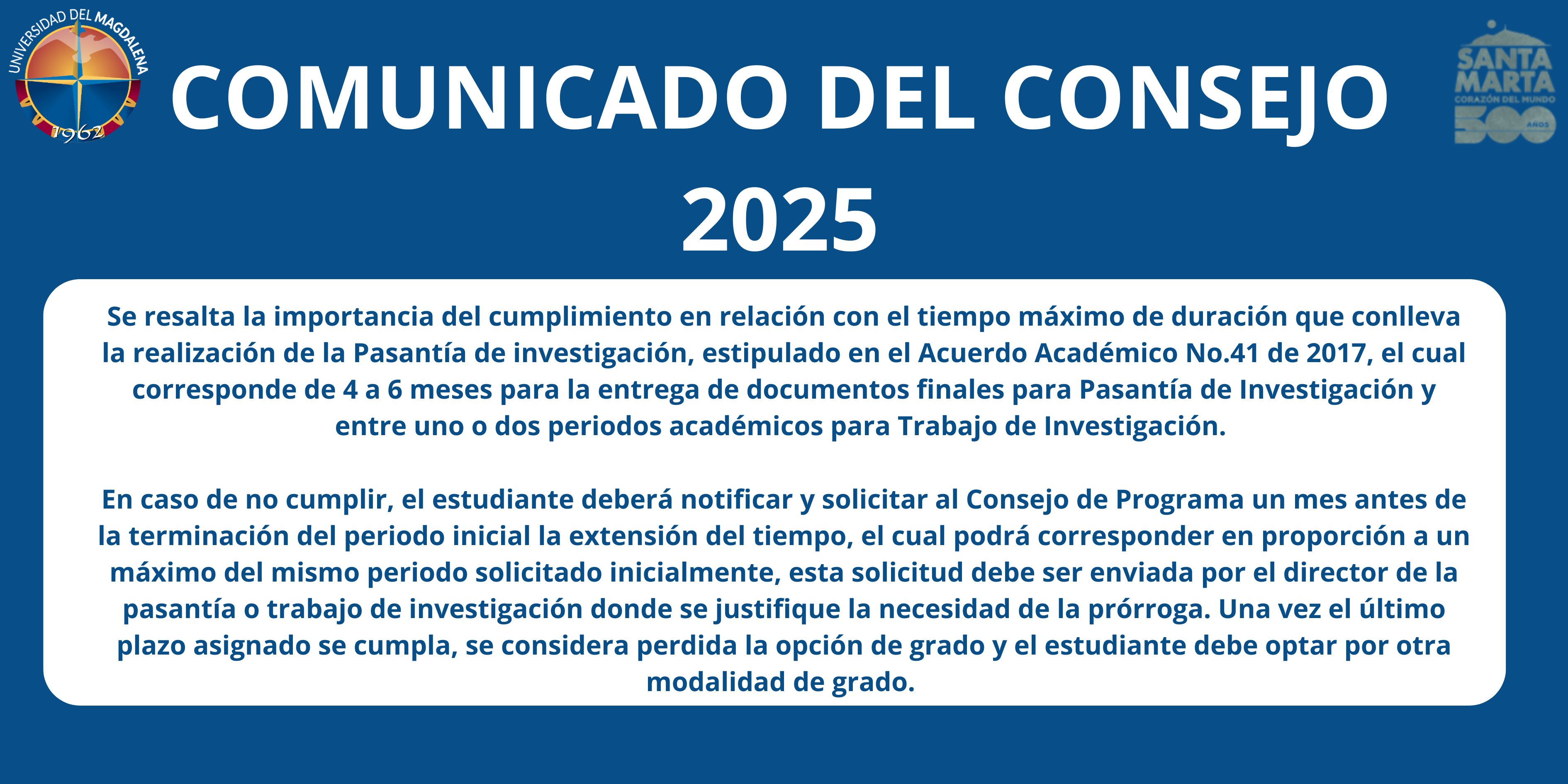 Comunicado del consejo.