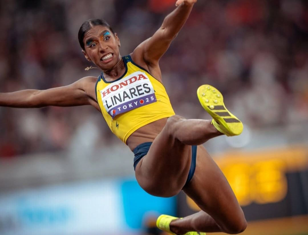 Natalia Linares realizó un registro de 6,92 metros en salto largo, su mejor marca personal.