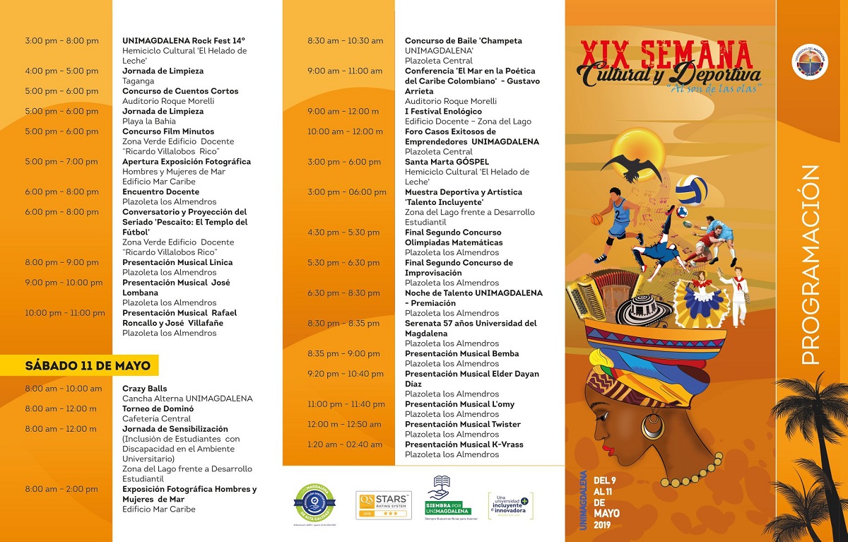 UNIMAGDALENA celebrará la XIX Semana Cultural y Deportiva “Al Son de las Olas”