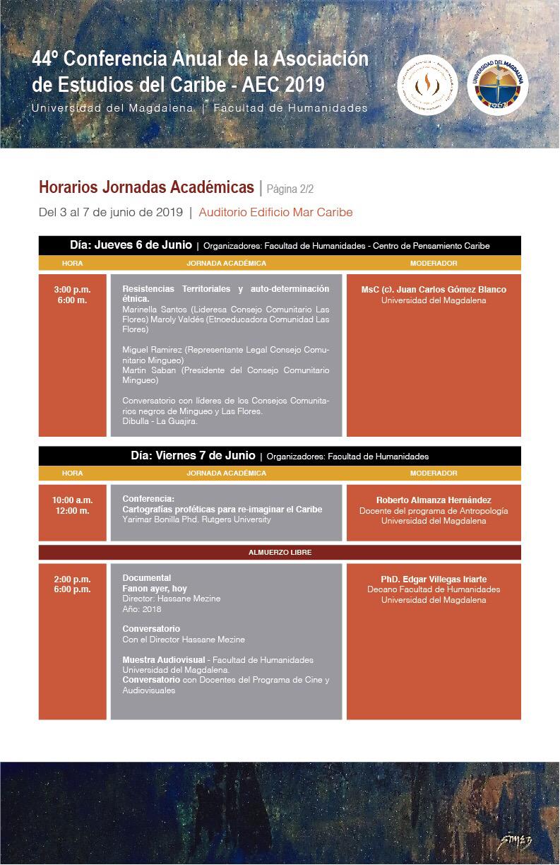 NIMAGDALENA será anfitriona en la 44ª Conferencia Anual de la Asociación de Estudios del Caribe (AEC)