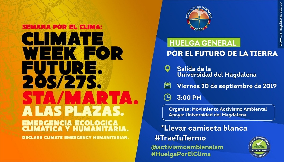 Con mensajes alegóricos a la conservación del medio ambiente y camisetas blancas, estudiantes, docentes y directivos de la Universidad del Magdalena