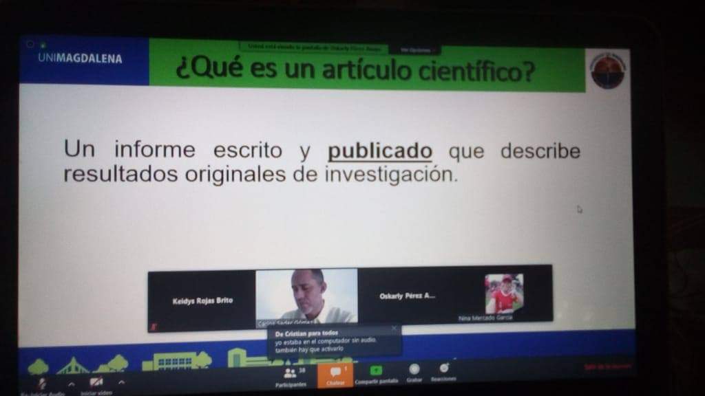 La Universidad del Magdalena a través del Centro de Egresados llevó a cabo el Taller Virtual para Graduados ‘Lineamientos en publicación científica’ e