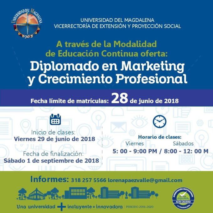 Imagen publicitaria del Diplomado de Marketing y Crecimiento Profesional