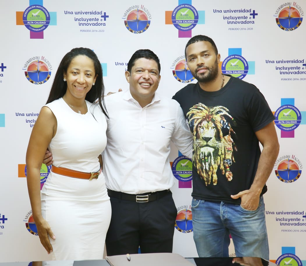 A la cita asistieron la cineasta Alena Alvarado, directora de la empresa de producción audiovisual europea, en compañía del reconocido actor de cine y televisión colombiano Yair Romero, y el Doctor Pablo Vera Salazar, rector de esta Casa de Estudios