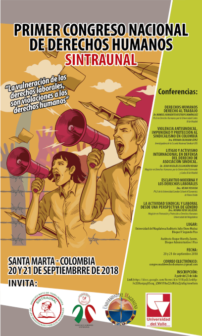 UNIMAGDALENA acogerá Primer Congreso de Derechos Humanos SINTRAUNAL