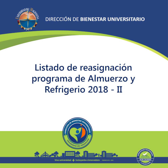 Reasignación Programa de Almuerzo y Refrigerio