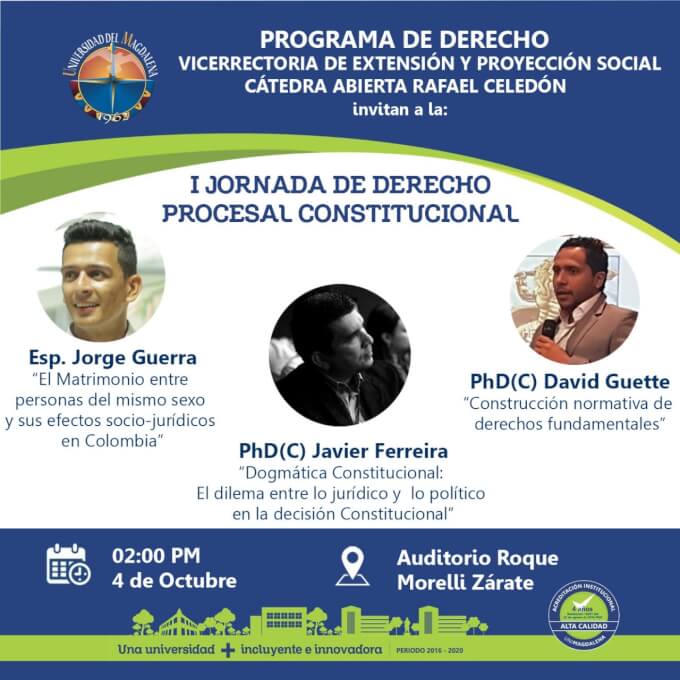 UNIMAGDALENA realiza Primera Jornada de Derecho Procesal Constitucional