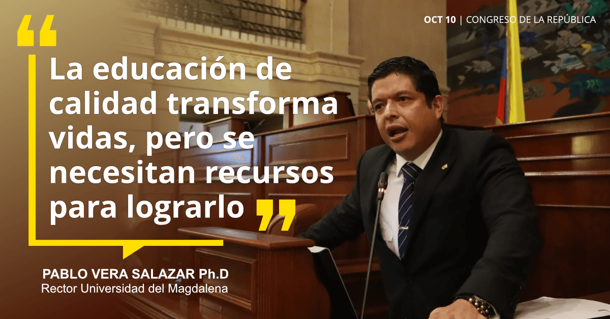 Rector de la Universidad del Magdalena, Doctor Pablo Vera Salazar