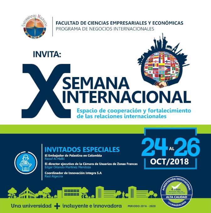 UNIMAGDALENA realizará la X Semana Internacional