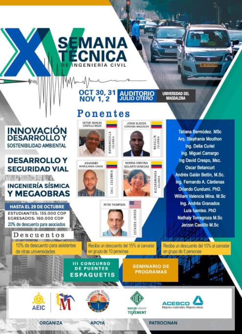 UNIMAGDALENA realizará la Décimo Quinta Semana Técnica de Ingeniería Civil