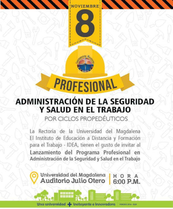 UNIMAGDALENA lanzará Programa Profesional en Administración de la Seguridad y Salud en el Trabajo