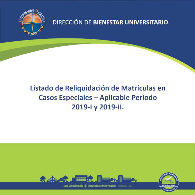 Listado de Reliquidación por Matrícula