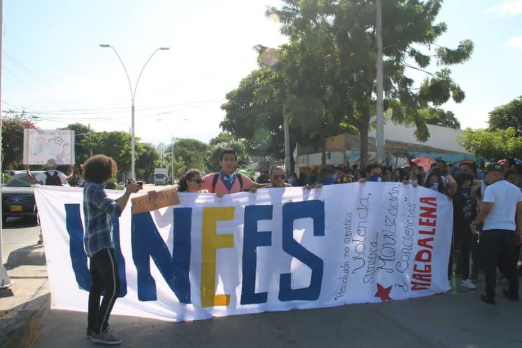 UNIMAGDALENA participó en movilización nacional en defensa de la educación superior pública