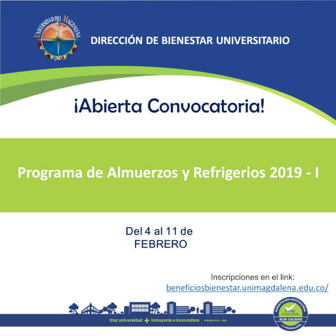Programa de Almuerzo y Refrigerio 2019-I