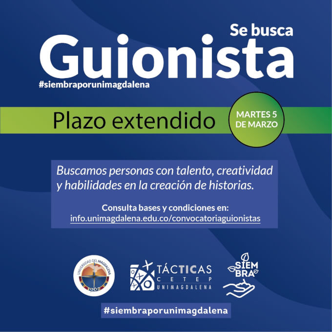 Plazo extendido Convocatoria "Se busca guionista".