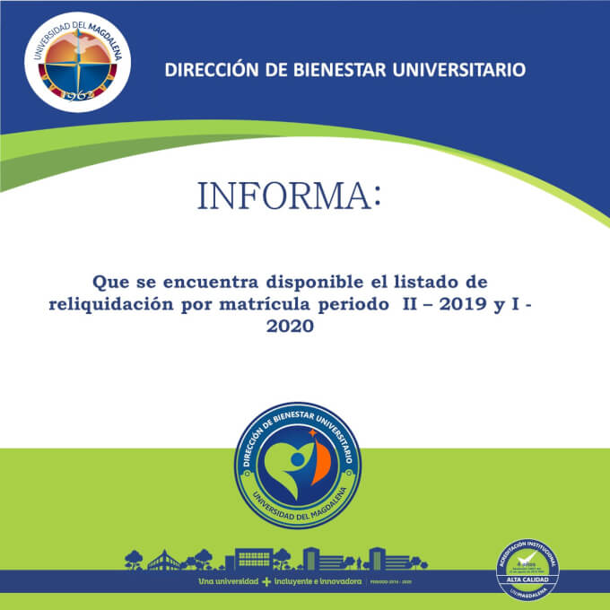 Reliquidación de Matrículas en Casos Especiales – Aplicable Período 2019-I I y 2020-I.