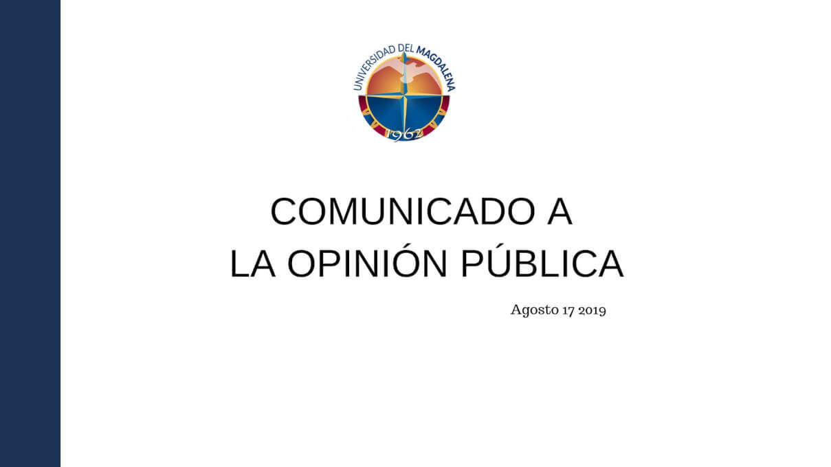 COMUNICADO A LA OPINIÓN PUBLICA