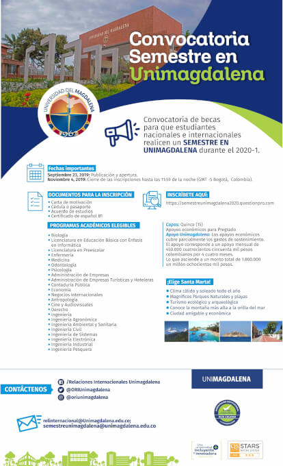 Convocatoria Semestre en Unimagdalena