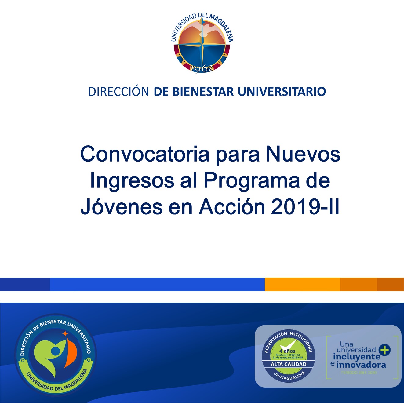 Convocatoria para Nuevos Ingresos al Programa de Jóvenes en Acción 2019-II.