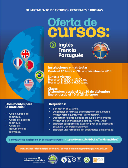 UNIMAGDALENA abre oferta intersemestral de cursos de idiomas