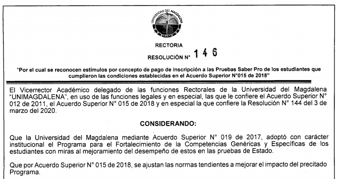 Resolución No. 146 de 2020