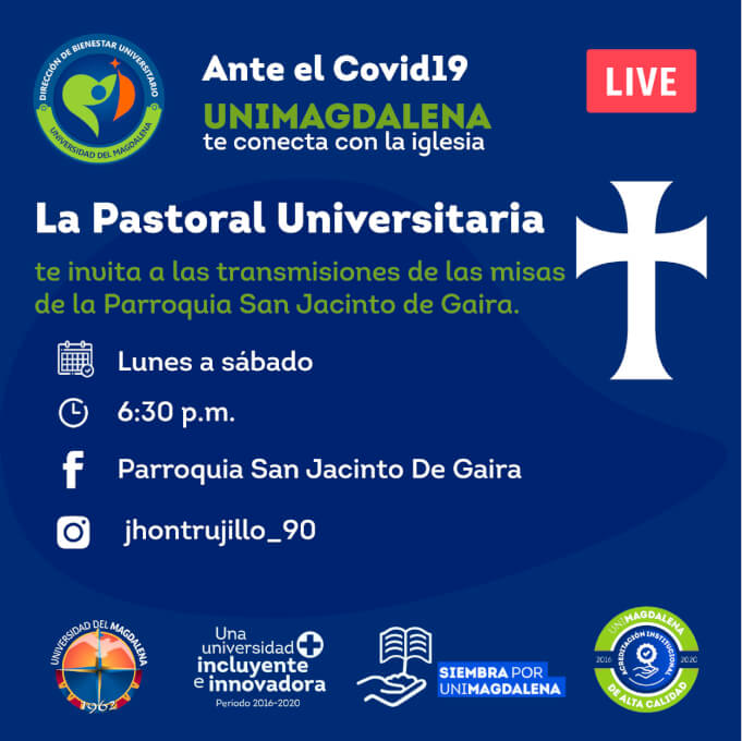 Pastoral Universitaria te invita a las misas "On Line"