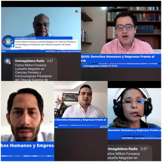 UNIMAGDALENA lideró I Coloquio Virtual sobre Derechos Humanos y Empresas frente al COVID-19