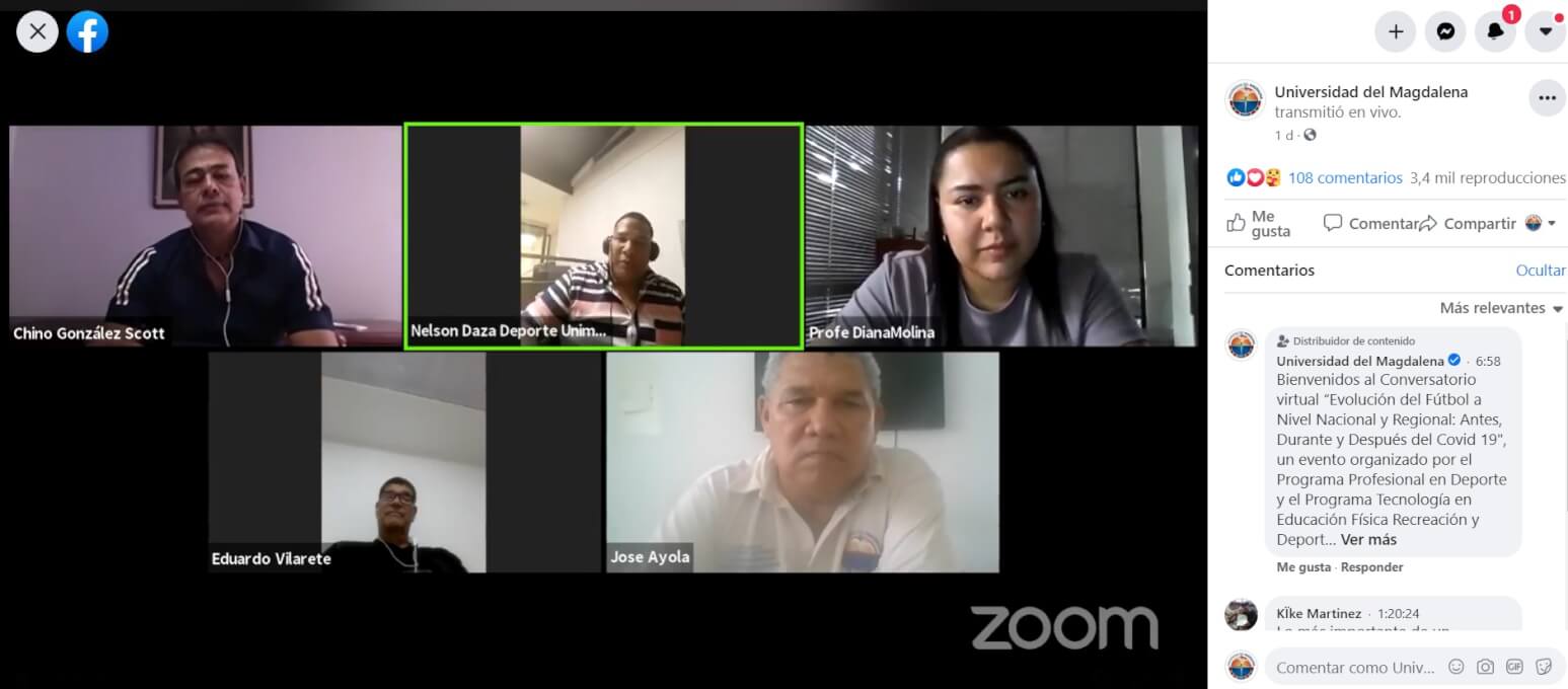 UNIMAGDALENA desarrolló conversatorio “Evolución del Fútbol a Nivel Nacional y Regional: Antes, Durante y Después del Covid 19”