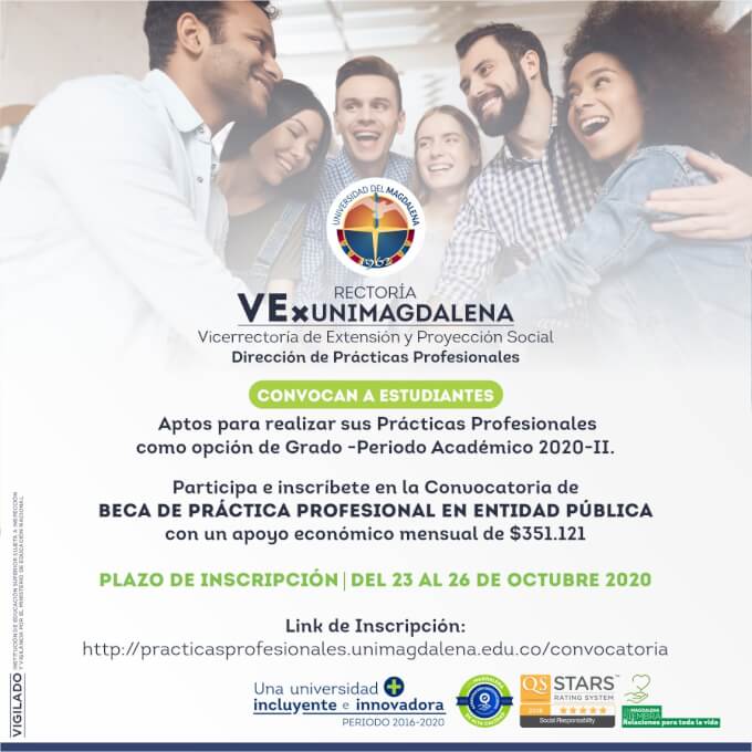 UNIMAGDALENA abre inscripciones para estudiantes de Pregrado de la Institución obtengan Becas de Práctica Profesional en Entidades Públicas