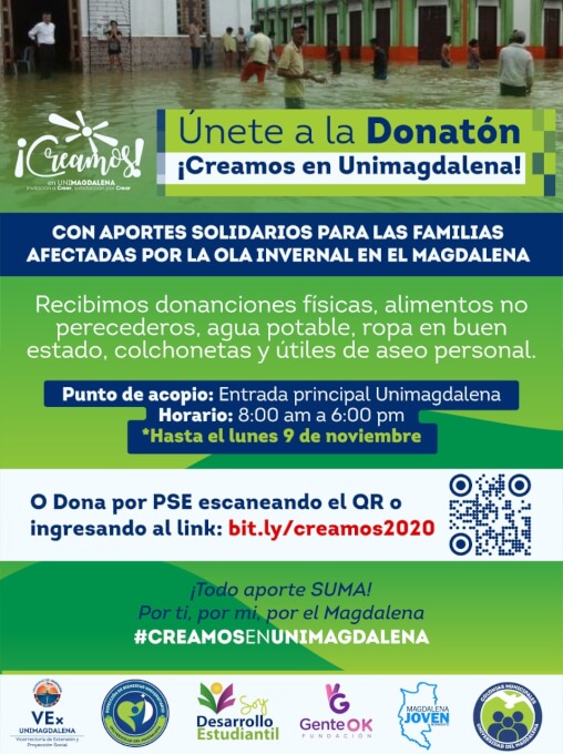 UNIMAGDALENA se solidariza con damnificados por el invierno en municipios del Departamento