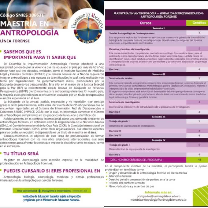 Solicitar información a maestriaantropologia@unimagdalena.edu.co
