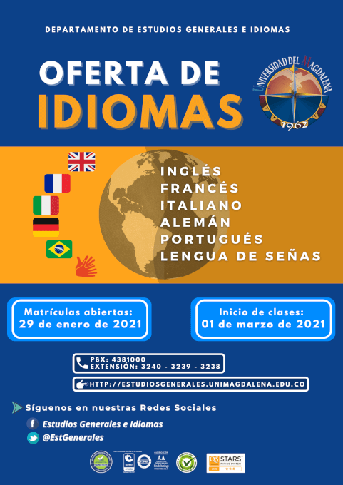 Inicio del proceso de matrículas de los cursos de idiomas 2021 - I