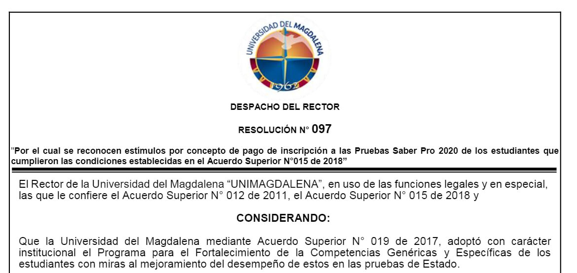 Resolución No. 097 de 2021