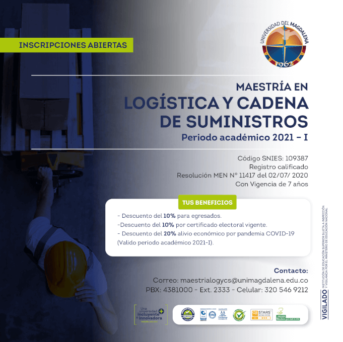 Inscripciones Abiertas Maestría en Logística y Cadena de Suministros