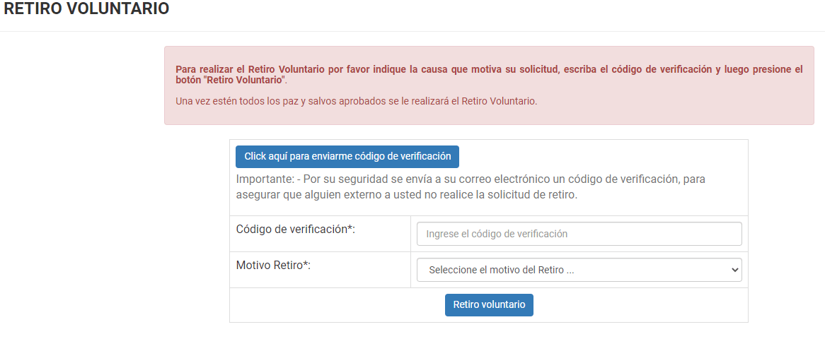 Nuevo servicio web para solicitudes de Retiro Voluntario