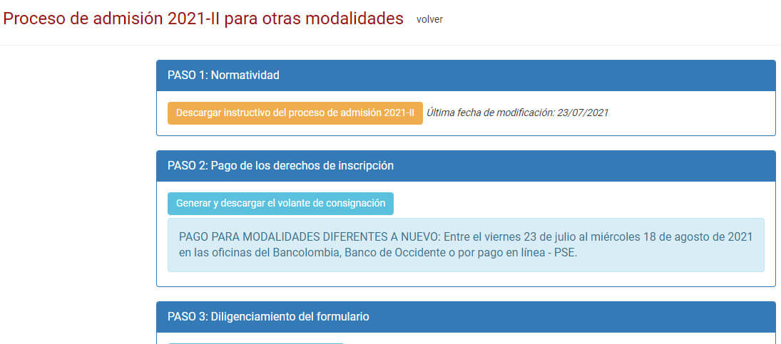 Inicio de inscripciones para READMISIÓN y Otras modalidades diferentes a NUEVO2021-II