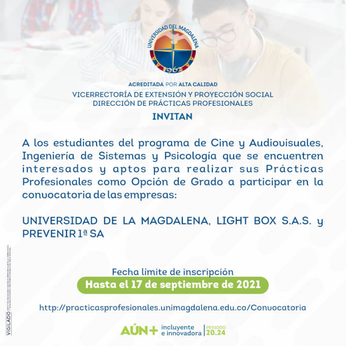 Convocatoria Universidad del Magdalena