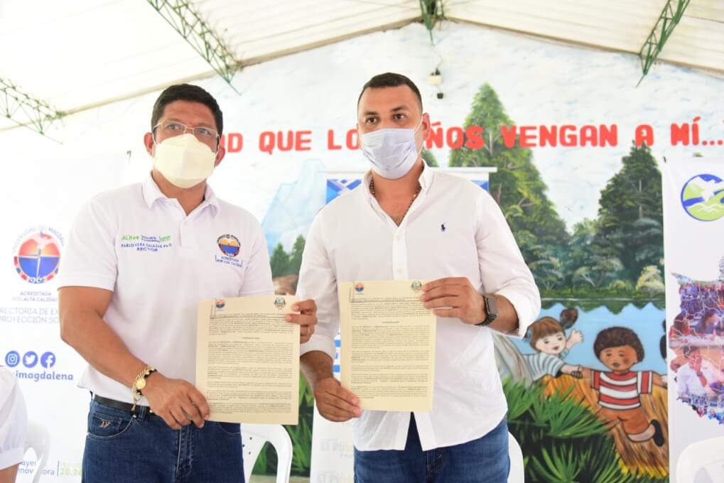 UNIMAGDALENA y Alcaldía de El Piñón firman convenio para estudios y diseños de acueducto y alcantarillado sanitario de los corregimientos de Playón de Orozco y Carreto