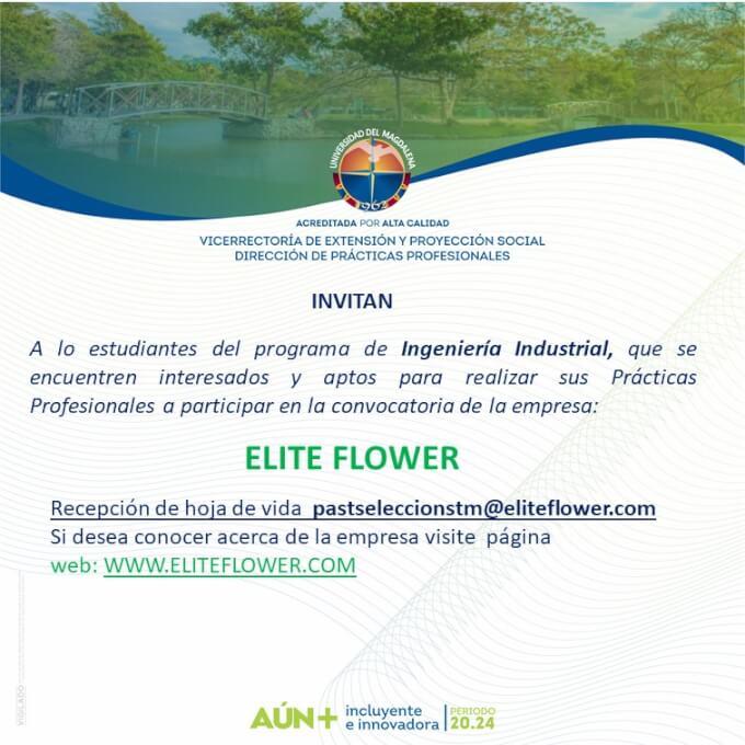 DIRECCIÓN DE PRÁCTICAS PROFESIONALES
CONVOCATORIA EMPRESA ELITE FLOWER