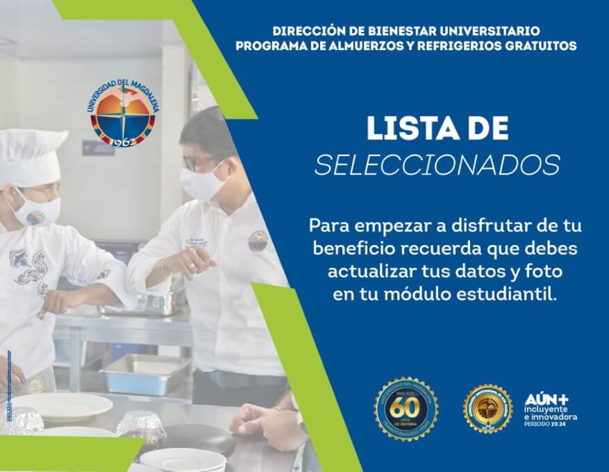 Listado de estudiantes seleccionados para el programa de Almuerzos y Refrigerios Gratuitos. 2022-I