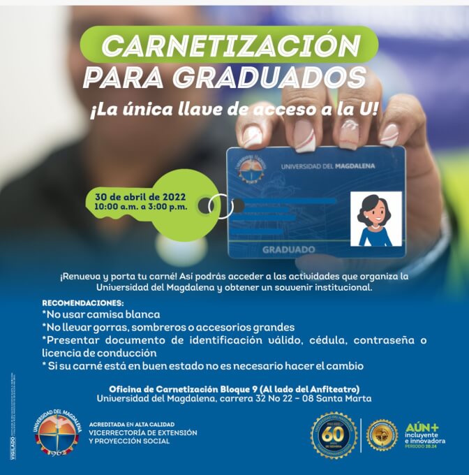 Recuerda que el carnet de la universidad es la única llave de acceso.