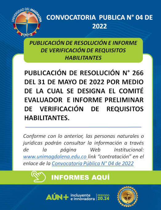 PUBLICACI N RESOLUCI N N 266 DEL 31 DE MAYO DE 2022 E INFORME 