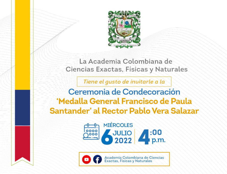 Ceremonia de condecoración ‘Medalla General Francisco de Paula Santander’ al Rector Pablo Vera Salazar