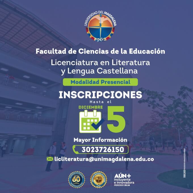 Oferta programa Licenciatura en Literatura y Lengua Castellana- Presencial