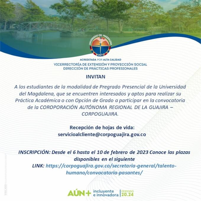 CONVOCATORIA - CORPORACIÓN AUTÓNOMA REGIONAL DE LA GUAJIRA – CORPOGUAJIRA.