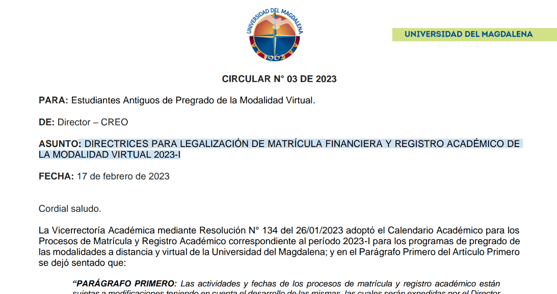 CIRCULAR N° 02 DE 2023