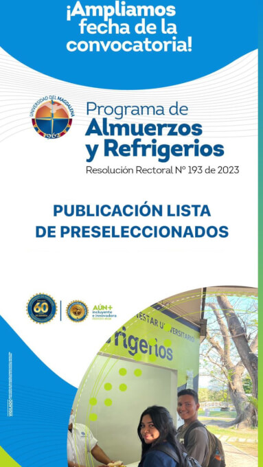Consulta el listado de los preseleccionados del programa de Almuerzos y Refrigerios Gratuitos.
