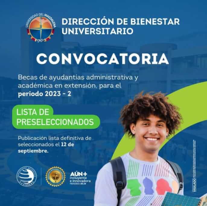 Lista de preseleccionados para Becas de Ayudantía Administrativa y Académica en Extensión para el Período Académico 2023- II.